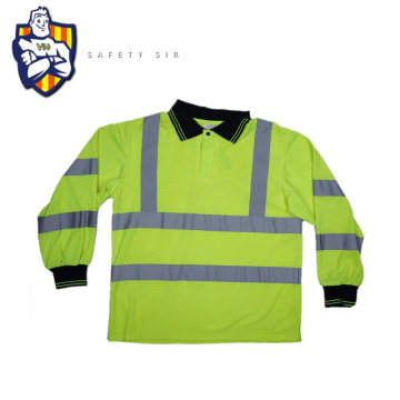 High quality warranty visibility reflective safety yellow long sleeve shirts